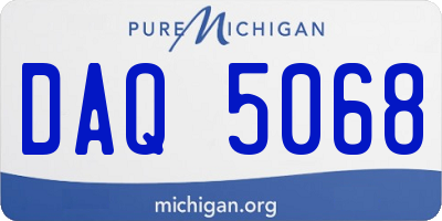 MI license plate DAQ5068