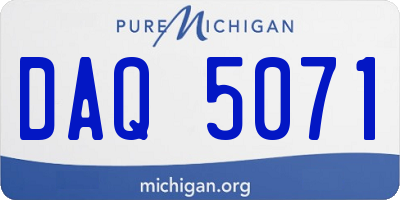 MI license plate DAQ5071