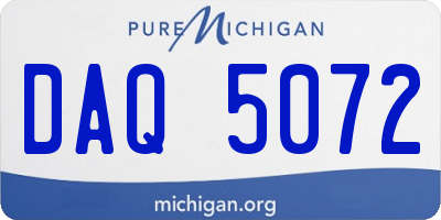 MI license plate DAQ5072