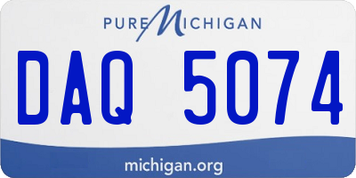 MI license plate DAQ5074