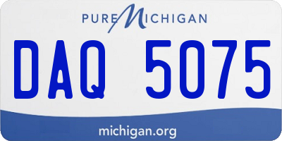 MI license plate DAQ5075