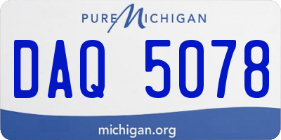 MI license plate DAQ5078