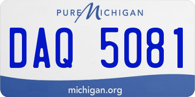 MI license plate DAQ5081