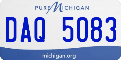 MI license plate DAQ5083