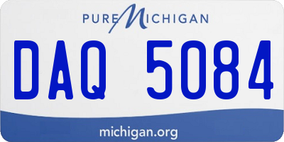 MI license plate DAQ5084