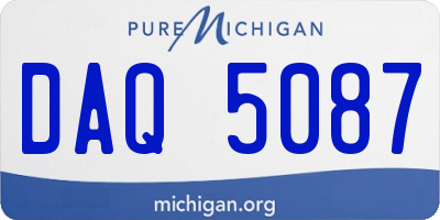 MI license plate DAQ5087