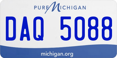 MI license plate DAQ5088