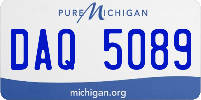 MI license plate DAQ5089