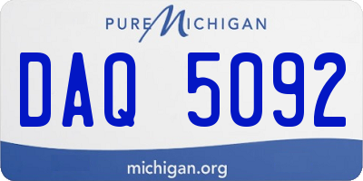 MI license plate DAQ5092