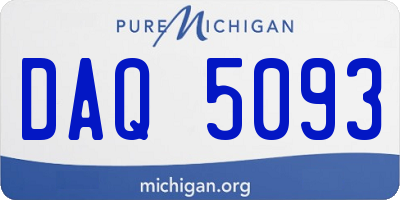 MI license plate DAQ5093