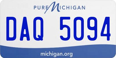MI license plate DAQ5094