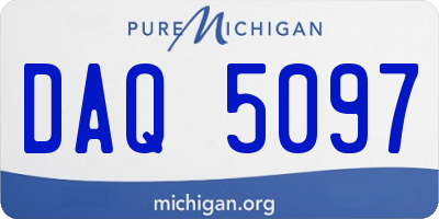 MI license plate DAQ5097
