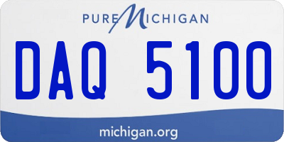 MI license plate DAQ5100