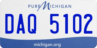 MI license plate DAQ5102