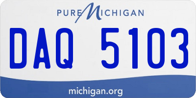 MI license plate DAQ5103