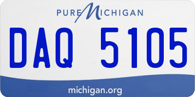 MI license plate DAQ5105