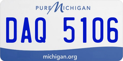 MI license plate DAQ5106