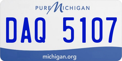 MI license plate DAQ5107