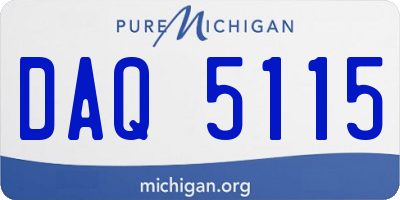 MI license plate DAQ5115