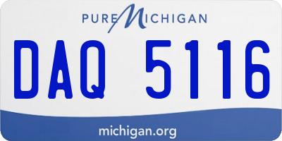 MI license plate DAQ5116