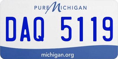 MI license plate DAQ5119