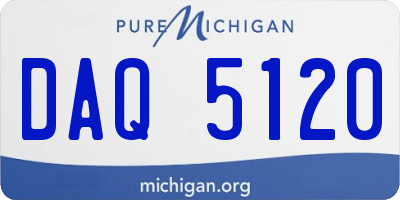 MI license plate DAQ5120
