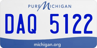 MI license plate DAQ5122