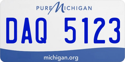 MI license plate DAQ5123