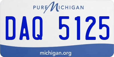 MI license plate DAQ5125