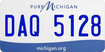 MI license plate DAQ5128