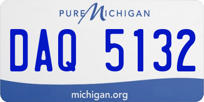 MI license plate DAQ5132