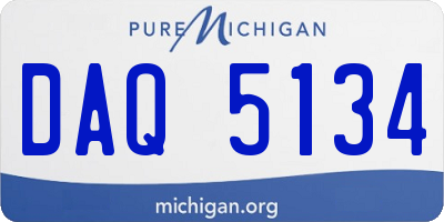 MI license plate DAQ5134