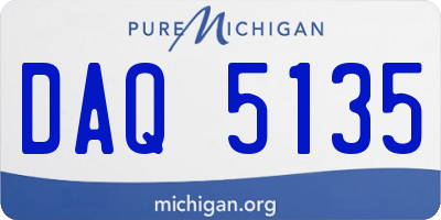 MI license plate DAQ5135