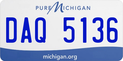 MI license plate DAQ5136