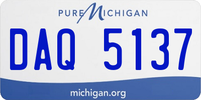 MI license plate DAQ5137