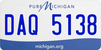 MI license plate DAQ5138