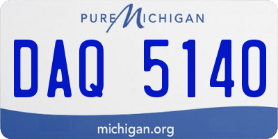MI license plate DAQ5140