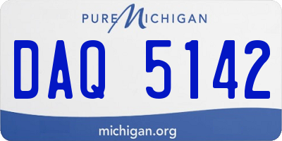 MI license plate DAQ5142