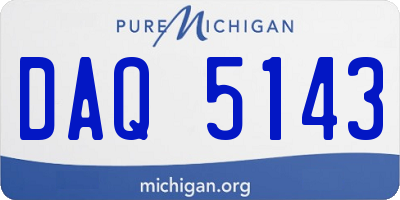MI license plate DAQ5143