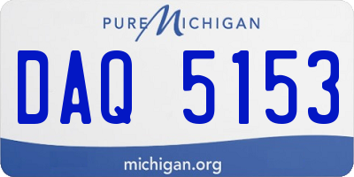 MI license plate DAQ5153