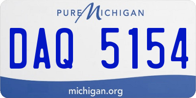 MI license plate DAQ5154