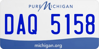 MI license plate DAQ5158
