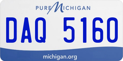 MI license plate DAQ5160