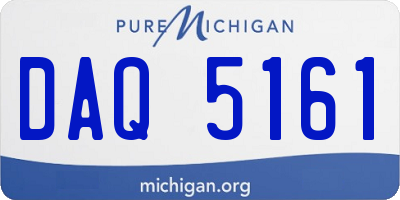 MI license plate DAQ5161