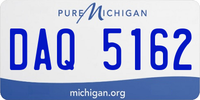 MI license plate DAQ5162