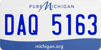 MI license plate DAQ5163