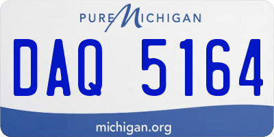 MI license plate DAQ5164