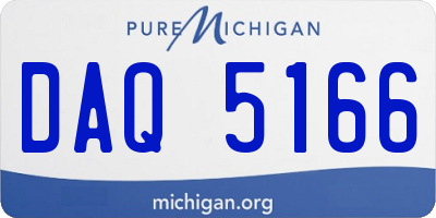MI license plate DAQ5166