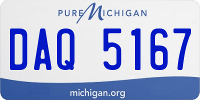 MI license plate DAQ5167