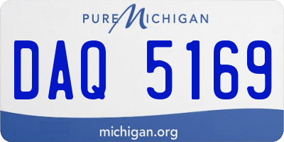 MI license plate DAQ5169